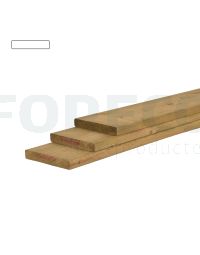 Vuren plank groen geimpregneerd ronde hoeken 28x195mm