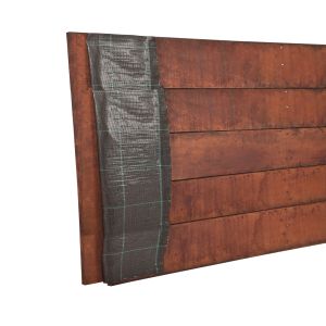 Hardhout opgeklampt schot met doek 100cm hoog